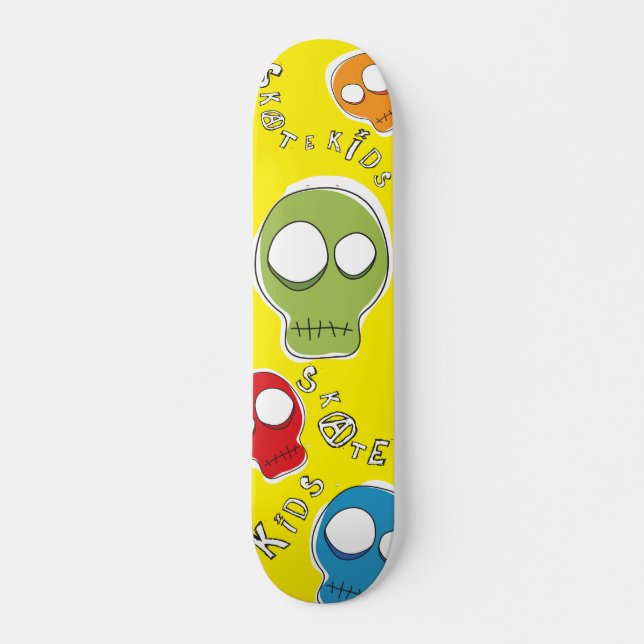 Skate Kids Skulls Mini Board Skateboard (Front)