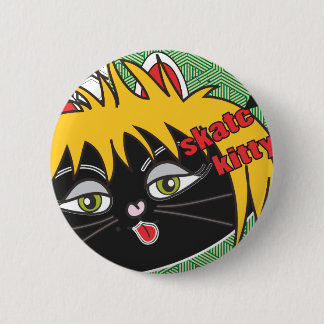 Skate Kitty nesta 6 Cm Round Badge