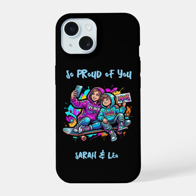  Skate Mum & Son | Glossy Tough iPhone Case (Back)