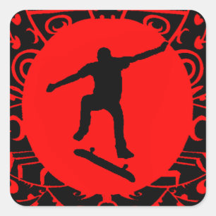 SKATE ON RED SQUARE STICKER