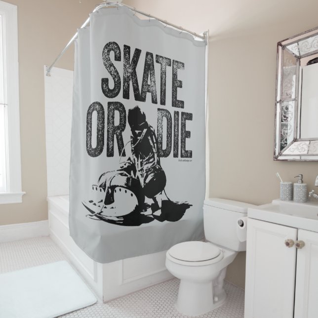 Skate Or Die (Hockey) Shower Curtain (In Situ)