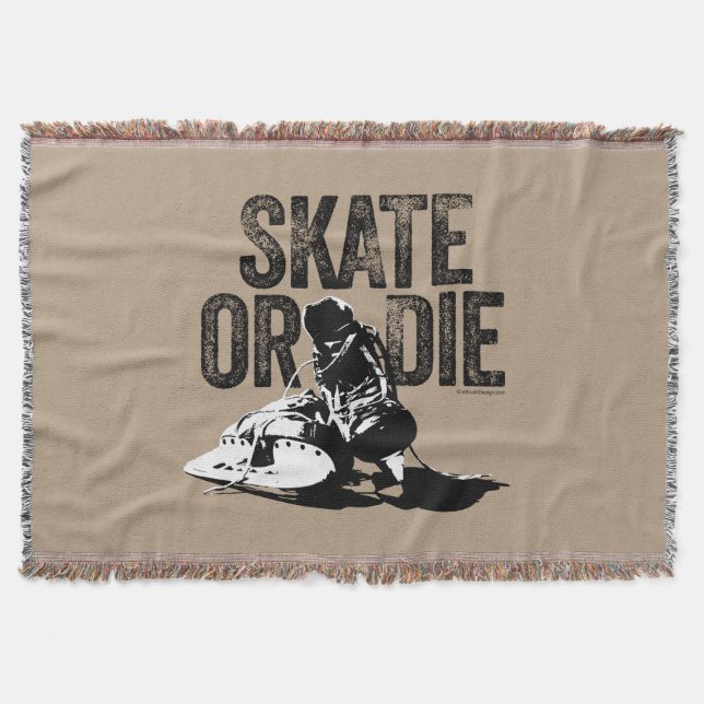 Skate Or Die (Hockey) Throw Blanket (Front)
