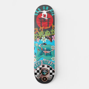 Skate or Die - Keep Rolling - Koi fishes on pond Skateboard