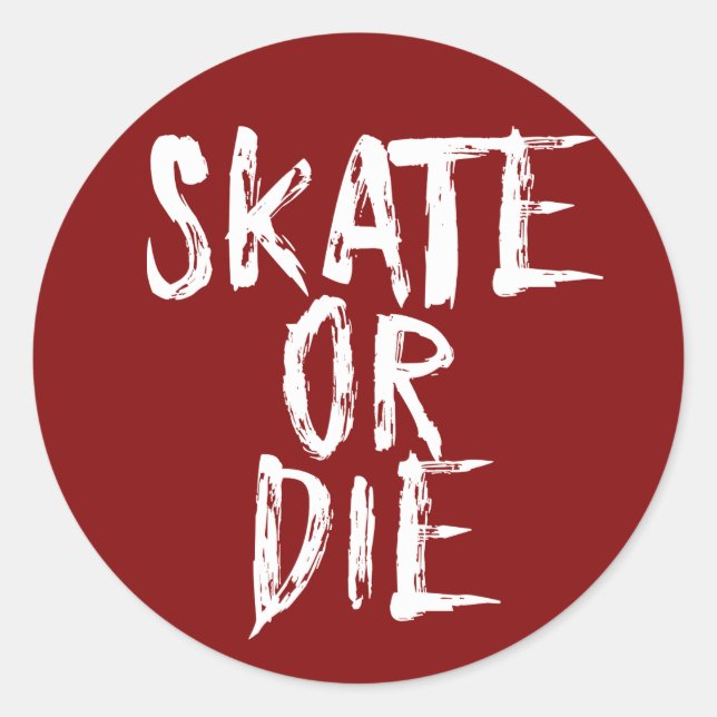 Skate or Die, Roller Derby design Classic Round Sticker (Front)
