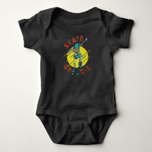 Skate or die Skeleton Skateboarder Baby Bodysuit
