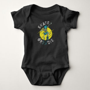 Skate or die Skeleton Skateboarder Baby Bodysuit