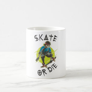 Skate or die Skeleton Skateboarder Coffee Mug