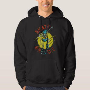 Skate or die Skeleton Skateboarder Hoodie