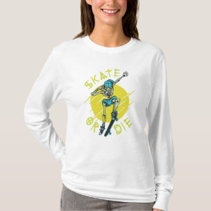 Skate or die Skeleton Skateboarder T-Shirt
