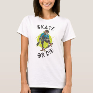 Skate or die Skeleton Skateboarder T-Shirt
