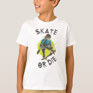 Skate or die Skeleton Skateboarder T-Shirt