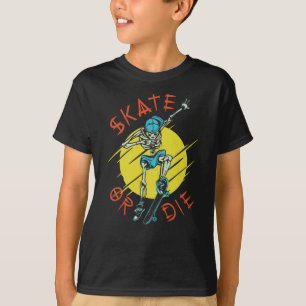 Skate or die Skeleton Skateboarder T-Shirt