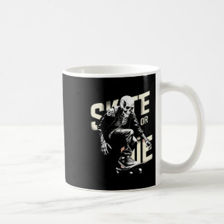 Skate Or Die Skeleton Skater Design Skateboarding Coffee Mug