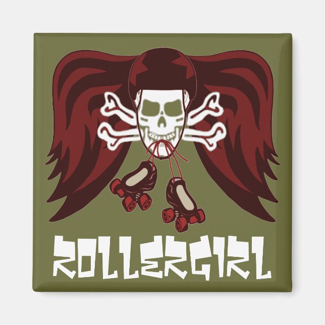 Skate or die with angel wings magnet (Front)