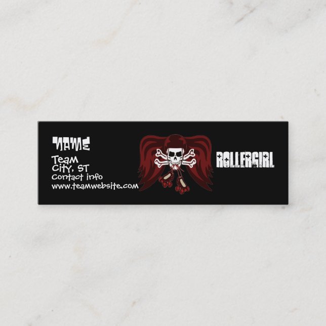 Skate or die with angel wings mini business card (Front)