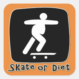 skate or diet square sticker