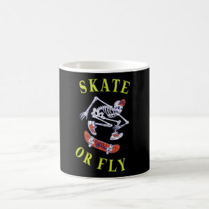 Skate or Fly Skeleton Skateboarder Coffee Mug