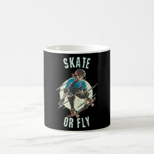 Skate or Fly Skeleton Skateboarder Coffee Mug