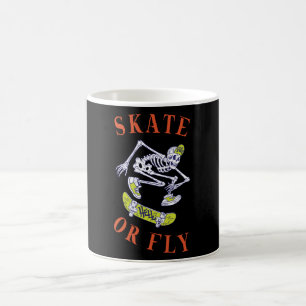 Skate or Fly Skeleton Skateboarder Coffee Mug