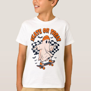 Skate or Treat Ghost Halloween T-Shirt