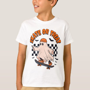 Skate or Treat Ghost Halloween T-Shirt