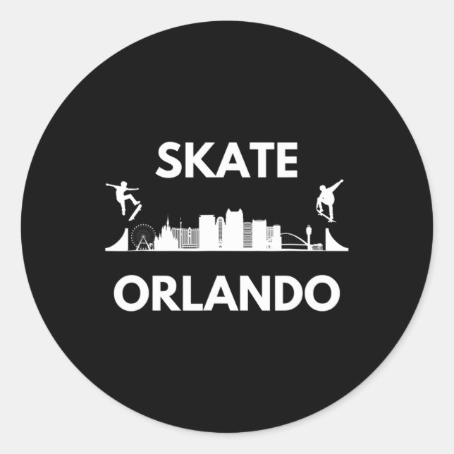 Skate Orlando Fl Skateboarding Fans Orlando Skylin Classic Round Sticker (Front)