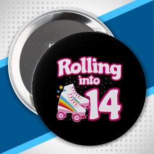 Skate Party - 14th Birthday Party - Roller Skating 10 Cm Round Badge