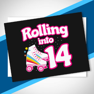 Skate Party - 14th Birthday Party - Roller Skating Postcard