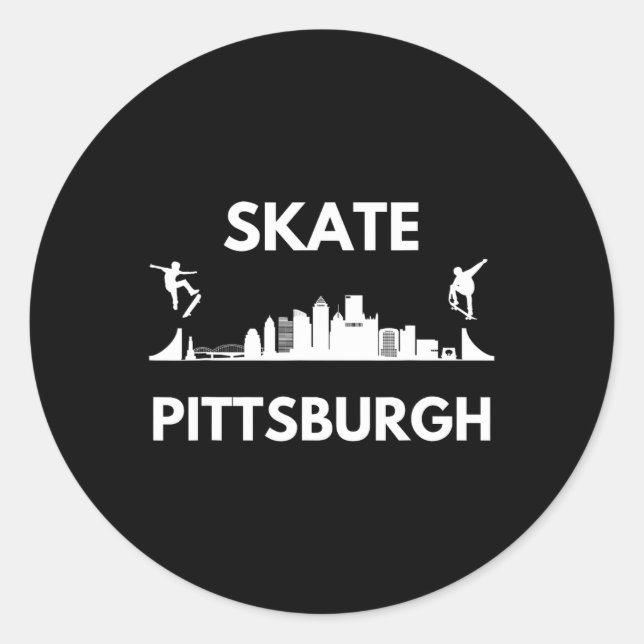 Skate Pittsburgh Pa Skateboarding Fans Pittsburgh  Classic Round Sticker (Front)