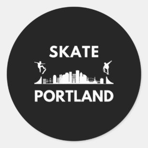 Skate Portland Or Skateboarding Fans Portland Skyl Classic Round Sticker