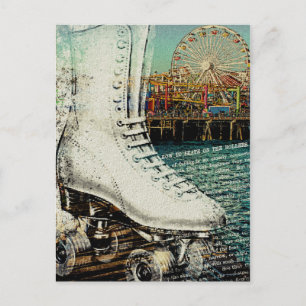 Skate Postcard Santa Monica Pier Roller Skating