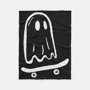 Skate Rad Skating Ghost Halloween Skateboarding Fleece Blanket