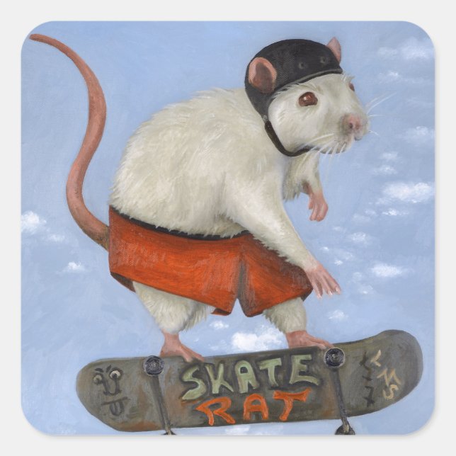 Skate Rat Square Sticker (Front)