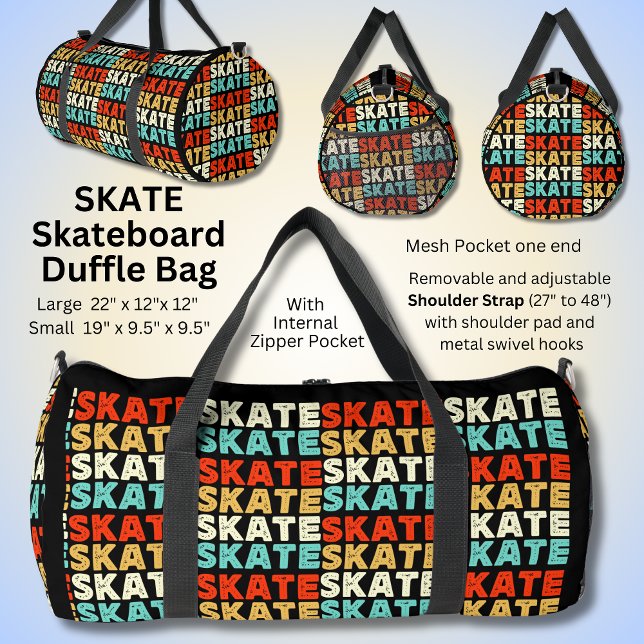 SKATE repeated for Skateboarder on Black Duffle Bag (Creator Uploaded)
