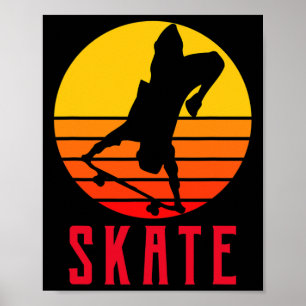 Skate Retro Vintage Skateboarder Skateboarding  Poster