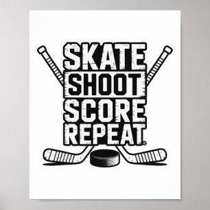 Skate Shoot Score Repeat _4 Poster