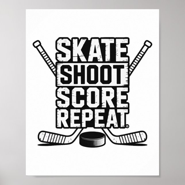 Skate Shoot Score Repeat _4  Poster (Front)