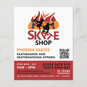 Skate Shop, Skateboarding Advertising Flyer