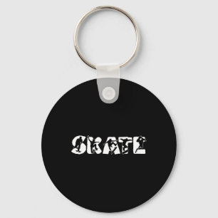 Skate Silhouette Skating Skateboard Skateboarding Key Ring