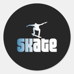 Skate Skateboard Retro Skating Skateboarder Classic Round Sticker