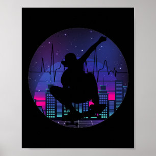 Skate Skateboarder Skateboard Lover Heartbeat Skat Poster