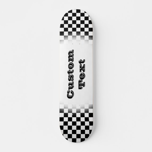 Skate-skateboards Chequered Pattern-black and whit Skateboard (Front)