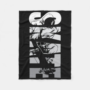Skate Skater Skateboard Retro 90s Fleece Blanket