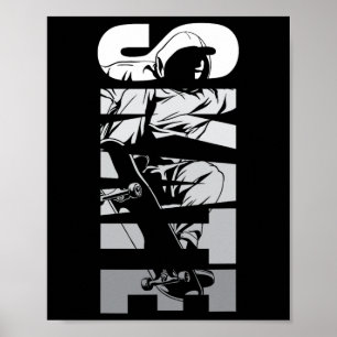 Skate Skater Skateboard Retro 90s Poster