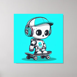 Skate SkullBot Canvas Print