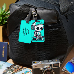Skate SkullBot Luggage Tag
