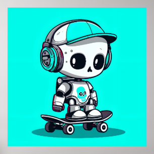 Skate SkullBot Poster