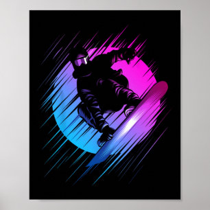 Skate Snow Snowboarding Jump Degraded  Poster