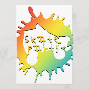 skate splatz party invitation