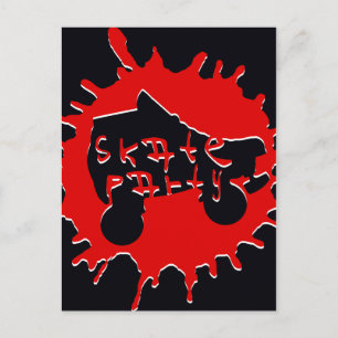 skate splatz party invitation postcard